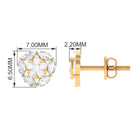 1/2 CT Zircon Cluster Stud Earrings in Pave Setting Zircon - ( AAAA ) - Quality - Rosec Jewels