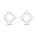1/2 CT Simple Zircon Gold Stud Earrings in Prong Setting Zircon - ( AAAA ) - Quality - Rosec Jewels