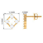 1/2 CT Simple Zircon Gold Stud Earrings in Prong Setting Zircon - ( AAAA ) - Quality - Rosec Jewels