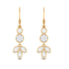 1.75 CT Marquise and Round Cut Moissanite Leaf Dangle Earrings Moissanite - ( D-VS1 ) - Color and Clarity - Rosec Jewels