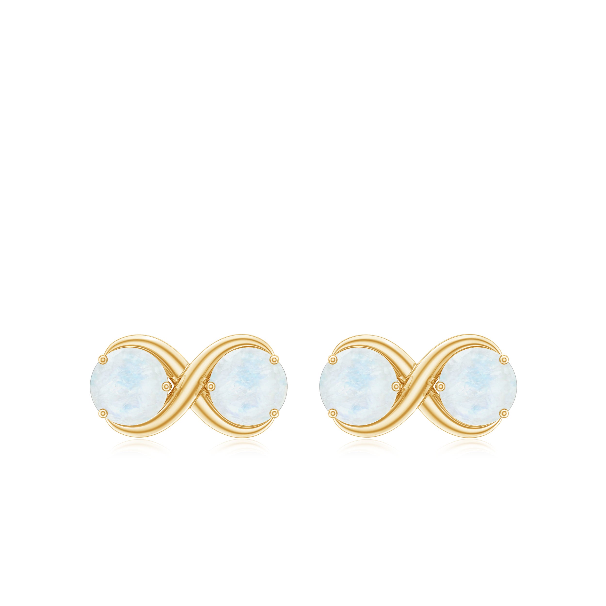 1.50 CT Simple Moonstone Two Stone Infinity Stud Earrings Moonstone - ( AAA ) - Quality - Rosec Jewels