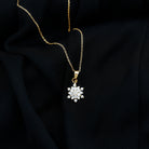 3/4 CT Snowflake Cluster Pendant Necklace with Moissanite Moissanite - ( D-VS1 ) - Color and Clarity - Rosec Jewels