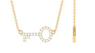 1/4 CT Natural Diamond Horizontal Gold Key Necklace Diamond - ( HI-SI ) - Color and Clarity - Rosec Jewels