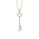 Modern Cubic Zirconia Key Pendant Necklace Zircon - ( AAAA ) - Quality - Rosec Jewels
