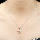 Cubic Zirconia Interlock Heart Infinity Pendant Zircon - ( AAAA ) - Quality - Rosec Jewels