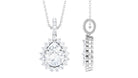 Certified Moissanite Teardrop Pendant in Prong Setting Moissanite - ( D-VS1 ) - Color and Clarity - Rosec Jewels