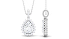 Certified Moissanite Teardrop Pendant in Prong Setting Moissanite - ( D-VS1 ) - Color and Clarity - Rosec Jewels