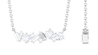 0.75 CT Round and Baguette Cut Moissanite Cluster Bar Necklace Moissanite - ( D-VS1 ) - Color and Clarity - Rosec Jewels