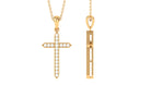 Zircon Cross Pendant Necklace Zircon - ( AAAA ) - Quality - Rosec Jewels