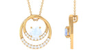 Classic Moonstone and Diamond Open Circle Pendant Moonstone - ( AAA ) - Quality - Rosec Jewels