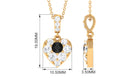 Natural Black Diamond and Moissanite Heart Pendant Necklace Black Diamond - ( AAA ) - Quality - Rosec Jewels