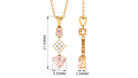 Unique Morganite and Diamond Heart Dangle Pendant with Chain Morganite - ( AAA ) - Quality - Rosec Jewels