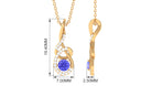 Round Tanzanite and Diamond Twisted Pendant Necklace Tanzanite - ( AAA ) - Quality - Rosec Jewels