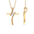 Diamond and Gold Bypass Cross Contemporary Pendant for Women Diamond - ( HI-SI ) - Color and Clarity - Rosec Jewels