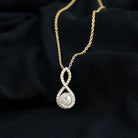 Freshwater Pearl and Moissanite Infinity Dangle Pendant Freshwater Pearl - ( AAA ) - Quality - Rosec Jewels