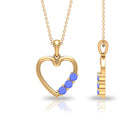 1/2 CT Tanzanite Three Stone Gold Heart Pendant Tanzanite - ( AAA ) - Quality - Rosec Jewels