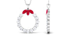 Marquise Cut Created Ruby and Moissanite Eternity Pendant Necklace Lab Created Ruby - ( AAAA ) - Quality - Rosec Jewels