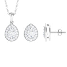 Certified Moissanite Teardrop Jewelry Set Moissanite - ( D-VS1 ) - Color and Clarity - Rosec Jewels