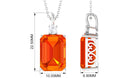 Solitaire Created Orange Sapphire and Moissanite Pendant Lab Created Orange Sapphire - ( AAAA ) - Quality - Rosec Jewels