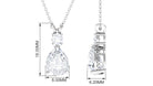 Pear and Round Moissanite Drop Pendant Moissanite - ( D-VS1 ) - Color and Clarity - Rosec Jewels