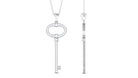 Classic Moissanite Key Pendant Necklace Moissanite - ( D-VS1 ) - Color and Clarity - Rosec Jewels