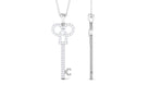 Certified Moissanite Simple Key Pendant Necklace Moissanite - ( D-VS1 ) - Color and Clarity - Rosec Jewels