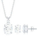 Certified Moissanite Solitaire Jewelry Set Moissanite - ( D-VS1 ) - Color and Clarity - Rosec Jewels