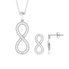 Simple Moissanite Infinity Jewelry Set Moissanite - ( D-VS1 ) - Color and Clarity - Rosec Jewels