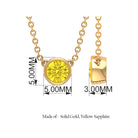 4 MM Round Shape Yellow Sapphire Solitaire Necklace in Bezel Setting For Women Yellow Sapphire - ( AAA ) - Quality - Rosec Jewels