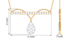 1 CT Pave Set Moissanite Designer Teardrop Bar Necklace Moissanite - ( D-VS1 ) - Color and Clarity - Rosec Jewels