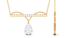 1 CT Pave Set Moissanite Designer Teardrop Bar Necklace Moissanite - ( D-VS1 ) - Color and Clarity - Rosec Jewels