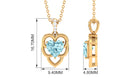 Heart Shape Aquamarine Leaf Pendant with Diamond Accent Bail Aquamarine - ( AAA ) - Quality - Rosec Jewels