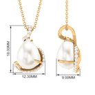 Designer Freshwater Pearl and Diamond Teardrop Pendant Freshwater Pearl - ( AAA ) - Quality - Rosec Jewels