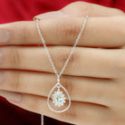 Pear Shape Lab Grown Diamond Teardrop Pendant Necklace Lab Grown Diamond - ( EF-VS ) - Color and Clarity - Rosec Jewels