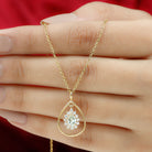 Pear Shape Lab Grown Diamond Teardrop Pendant Necklace Lab Grown Diamond - ( EF-VS ) - Color and Clarity - Rosec Jewels