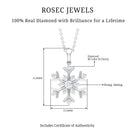 Minimal Diamond Snowflake Pendant Diamond - ( HI-SI ) - Color and Clarity - Rosec Jewels