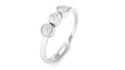 1/4 CT Round Diamond Three Stone Promise Ring in Gold Diamond - ( HI-SI ) - Color and Clarity - Rosec Jewels