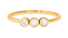 1/4 CT Round Diamond Three Stone Promise Ring in Gold Diamond - ( HI-SI ) - Color and Clarity - Rosec Jewels