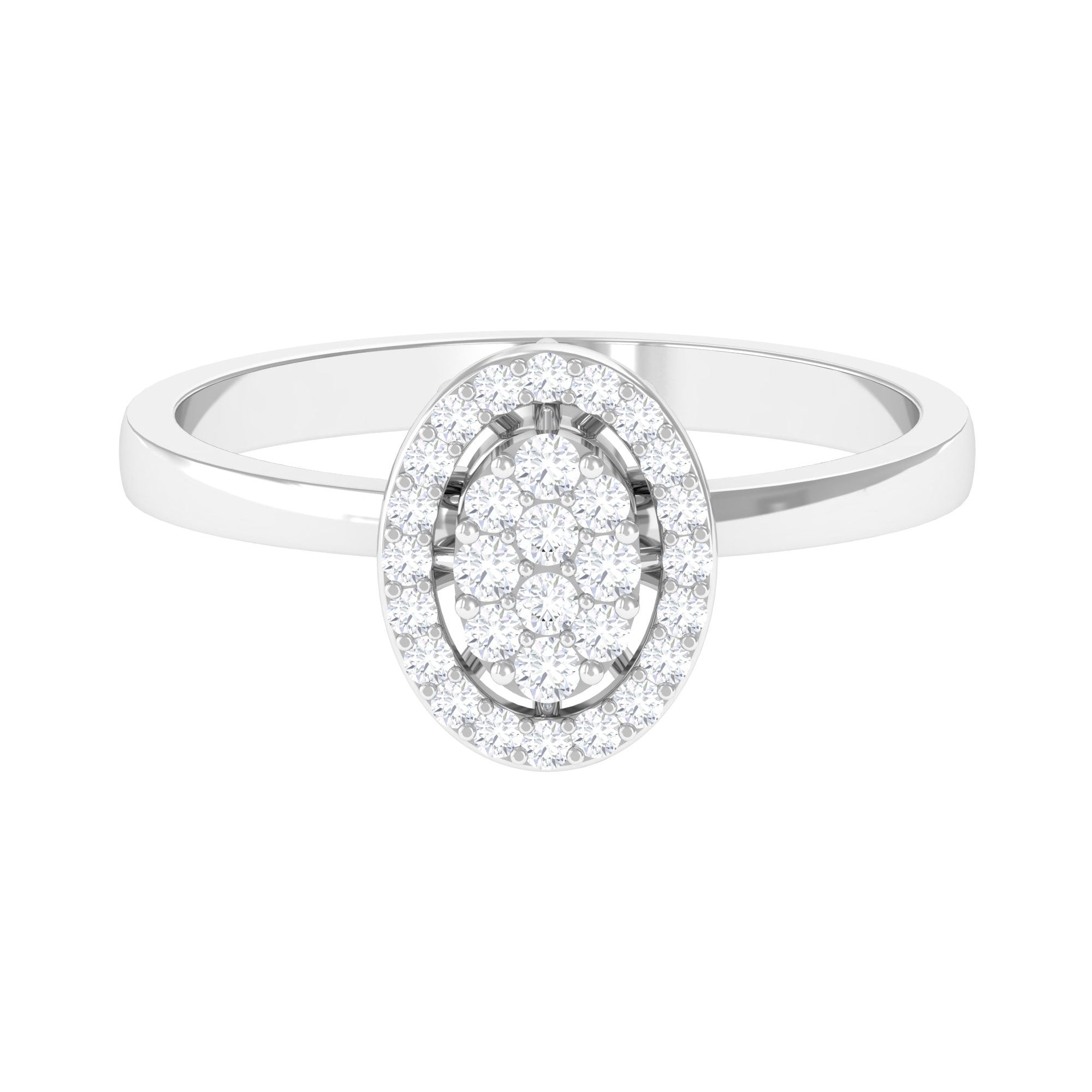 1/4 CT Diamond Oval Promise Ring for Women Diamond - ( HI-SI ) - Color and Clarity - Rosec Jewels