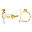 Yellow Sapphire and Diamond Flower Promise Ring Yellow Sapphire - ( AAA ) - Quality - Rosec Jewels