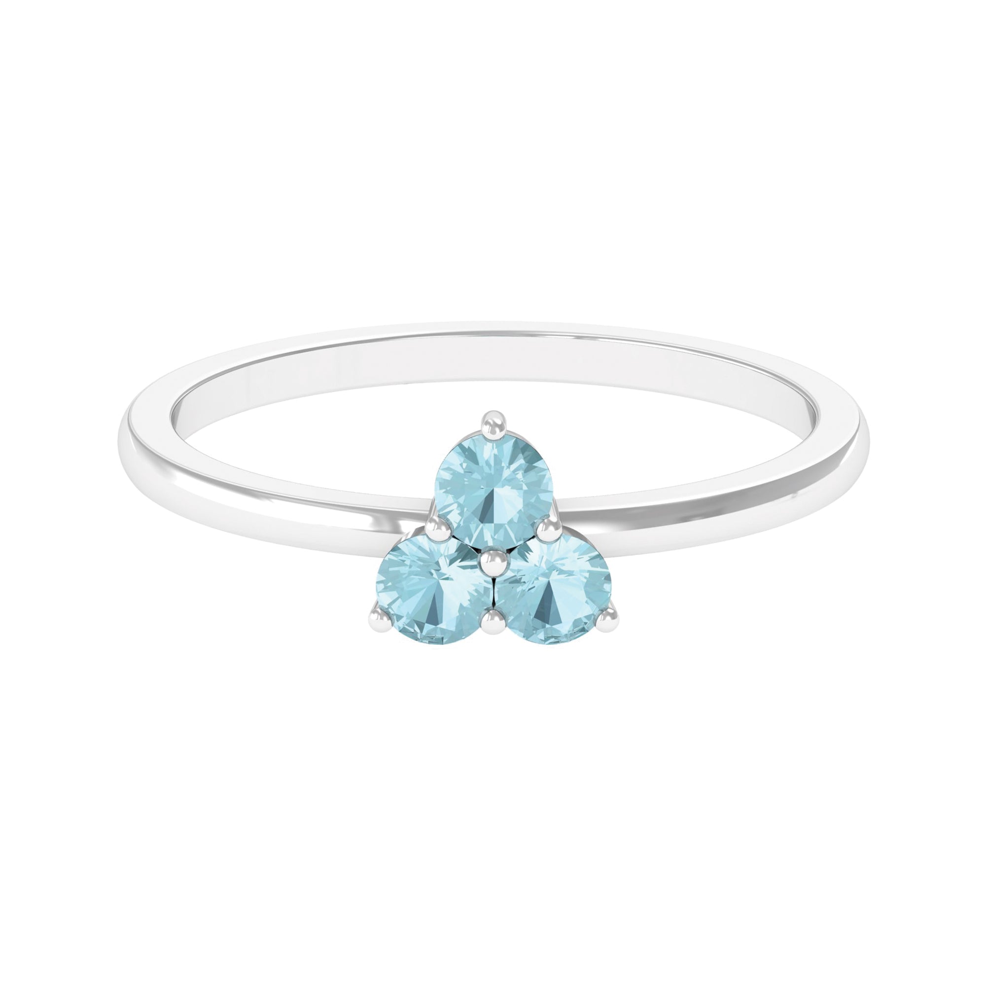 1/4 CT Round Sky Blue Topaz Three Stone Promise Ring Sky Blue Topaz - ( AAA ) - Quality - Rosec Jewels