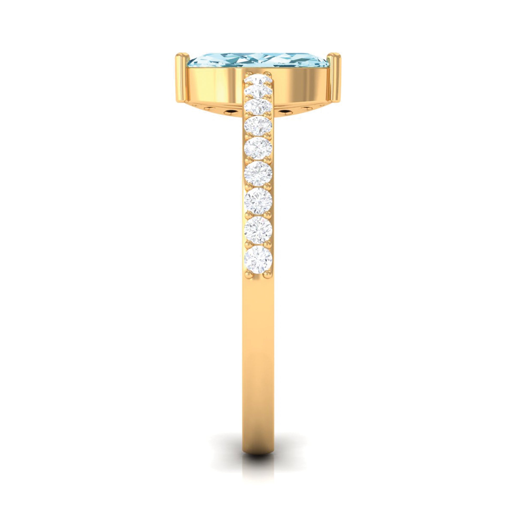 1.25 Ct Marquise Aquamarine and Diamond Engagement Ring Aquamarine - ( AAA ) - Quality - Rosec Jewels