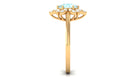 Sky Blue Topaz Flower Ring with Diamond Halo Sky Blue Topaz - ( AAA ) - Quality - Rosec Jewels