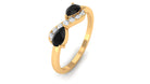 1/2 CT Black Diamond and Diamond Infinity Promise Ring Black Diamond - ( AAA ) - Quality - Rosec Jewels