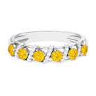 Yellow Sapphire Designer Anniversary Ring Yellow Sapphire - ( AAA ) - Quality - Rosec Jewels