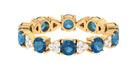 Designer London Blue Topaz and Diamond Eternity Ring London Blue Topaz - ( AAA ) - Quality - Rosec Jewels
