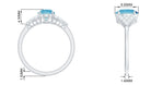 Solitaire Aquamarine Oval Engagement Ring with Diamond Aquamarine - ( AAA ) - Quality - Rosec Jewels