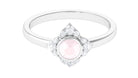0.50 CT Elegant Rose Quartz Engagement Ring with Diamond Rose Quartz - ( AAA ) - Quality - Rosec Jewels