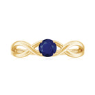 1 CT Simple Blue Sapphire Solitaire Infinity Ring Blue Sapphire - ( AAA ) - Quality - Rosec Jewels