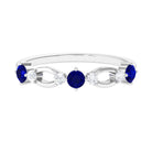 3/4 CT Blue Sapphire and Diamond Minimal Eternity Ring Blue Sapphire - ( AAA ) - Quality - Rosec Jewels